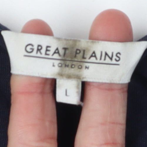 Great Plains Women's Blue Basic T-Shirt - Size L