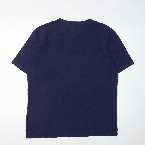 Castore Men's Blue L T-Shirt, Crew Neck, Short Sleeve