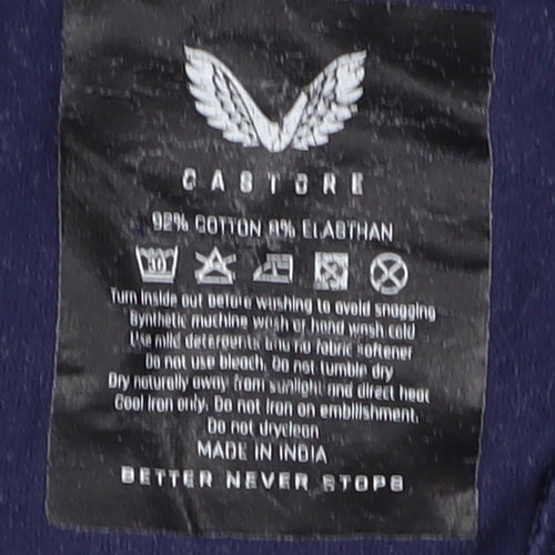 Castore Men's Blue L T-Shirt, Crew Neck, Short Sleeve