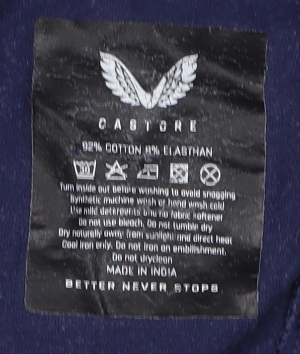 Castore Men's Blue L T-Shirt, Crew Neck, Short Sleeve