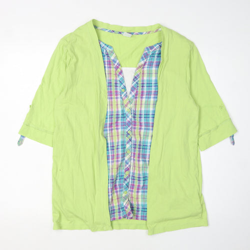 Cotton Traders Women's Green Button-Up Top Size 18