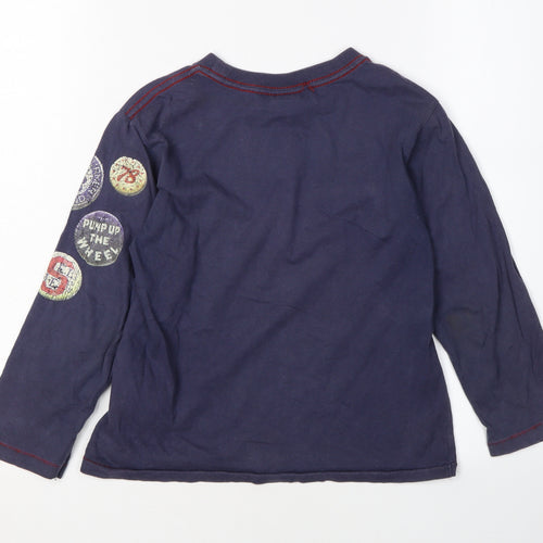 Diesel Boys Blue Graphic Long Sleeve T-Shirt Size 6 Years