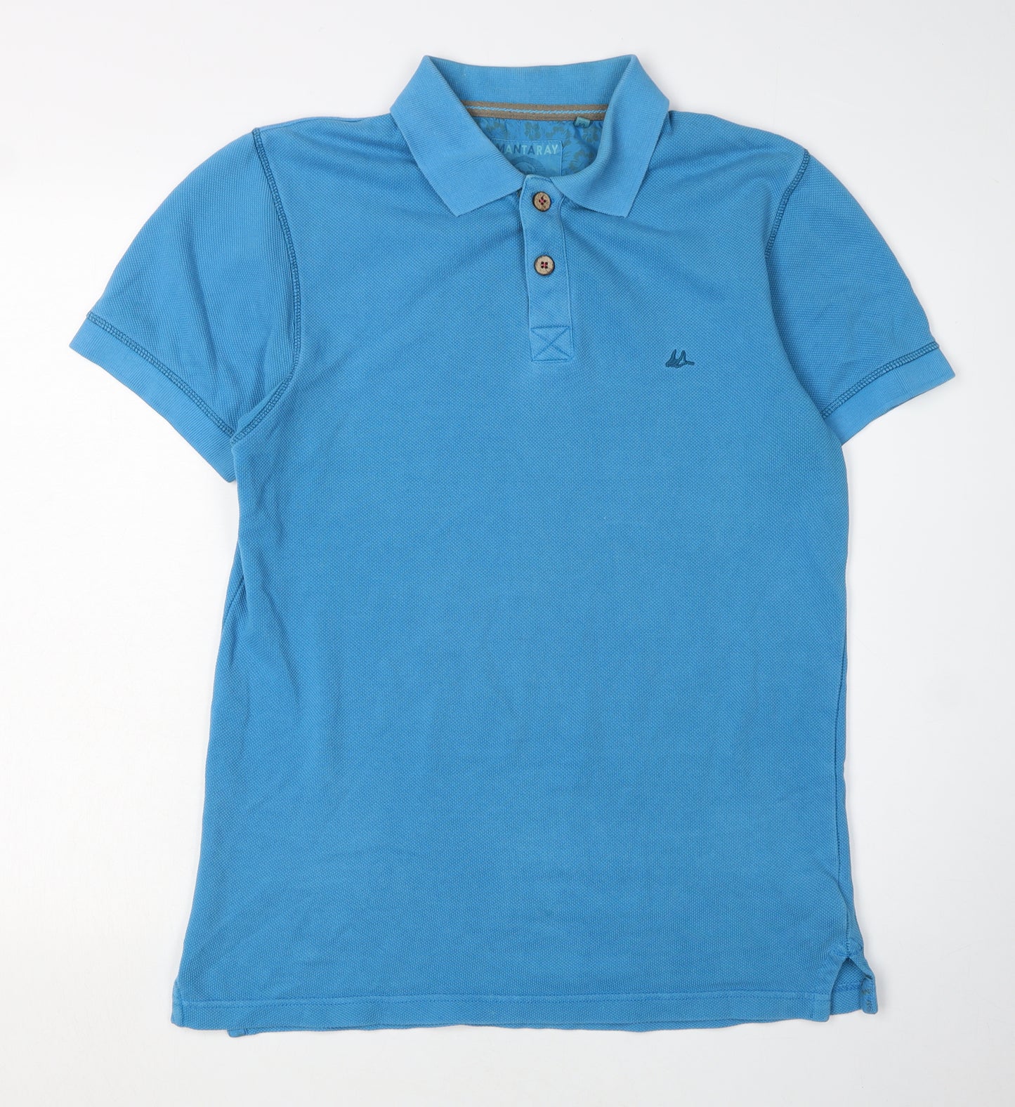Mantaray Men's Blue Small Cotton Polo Shirt