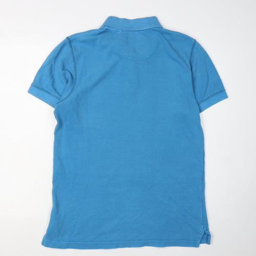 Mantaray Men's Blue Small Cotton Polo Shirt
