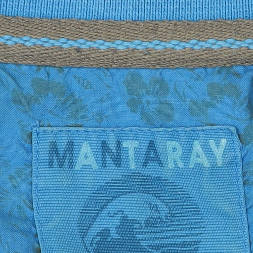 Mantaray Men's Blue Small Cotton Polo Shirt