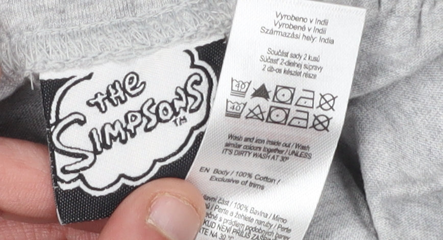 The Simpsons Men's Grey M Cotton Sleep Shorts