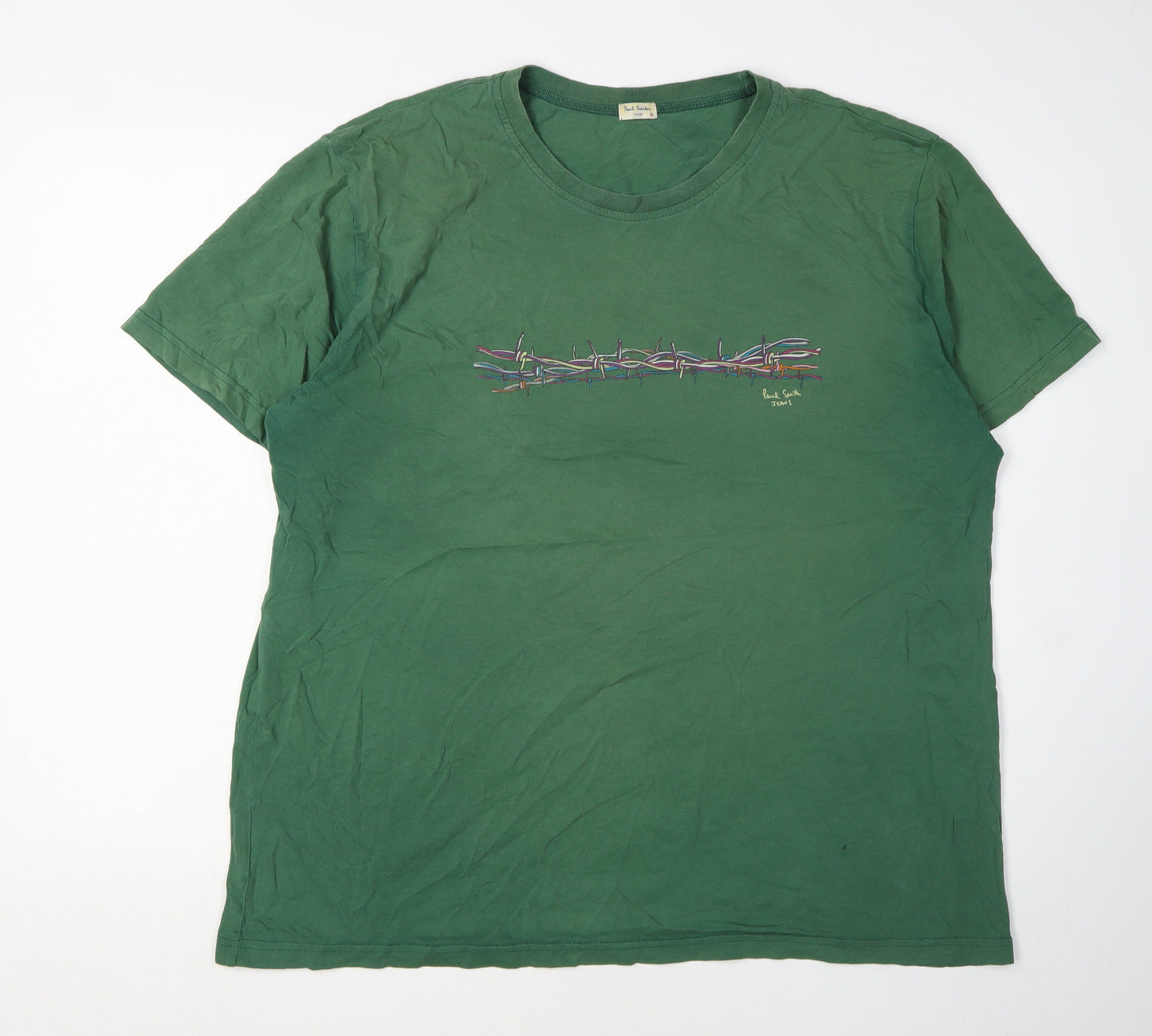 Paul Smith Men's Green Medium Crew Neck T-Shirt