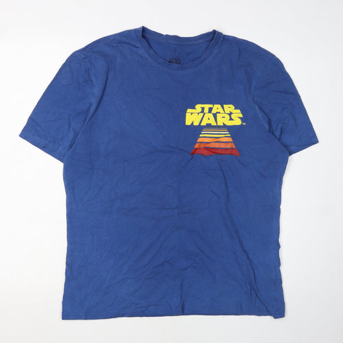 Marks and Spencer Star Wars T-Shirt, Blue, Men's M, Graphic Tee