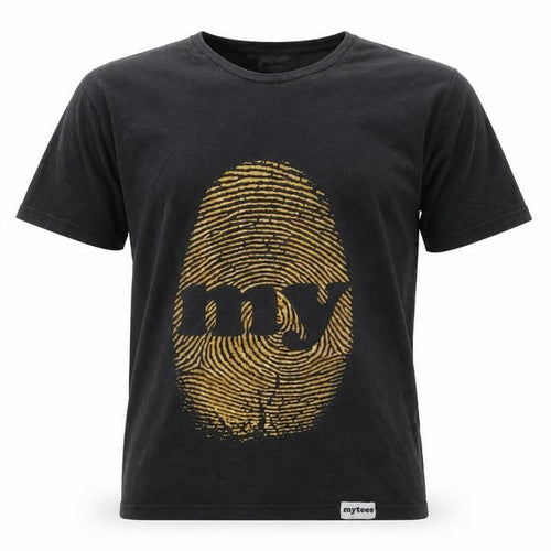 mytees Men's Black Graphic Print Cotton T-Shirt M