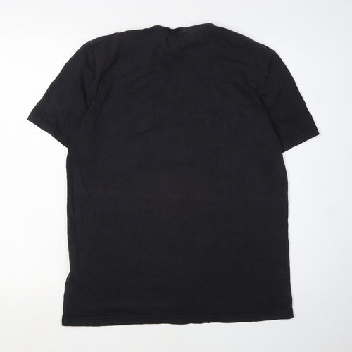mytees Men's Black Graphic Print Cotton T-Shirt M