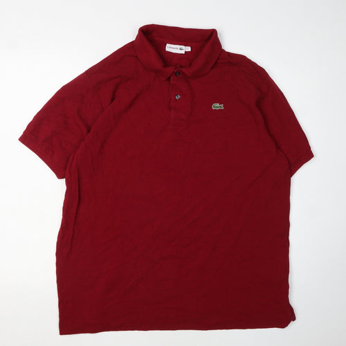 Lacoste Men's Red Polo Shirt, Size M, Casual Wear