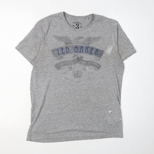 Ted Baker Men's Grey Graphic Print T-Shirt M