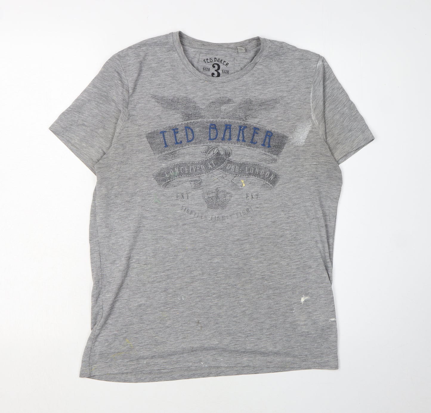 Ted Baker Men's Grey Graphic Print T-Shirt M