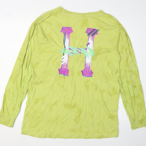 HUF Men's Green Long Sleeve Logo T-Shirt Size L