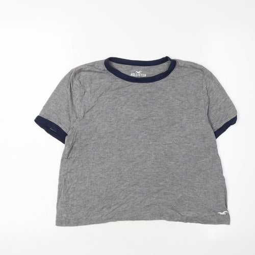 Hollister Womens Grey Cropped T-Shirt XS Casual