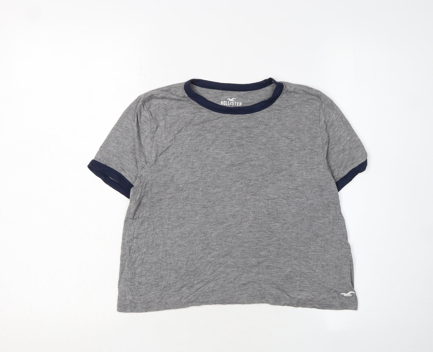 Hollister Womens Grey Cropped T-Shirt XS Casual