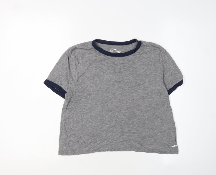 Hollister Womens Grey Cropped T-Shirt XS Casual
