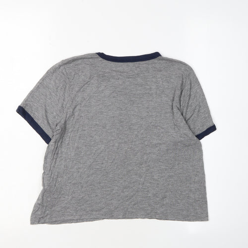 Hollister Womens Grey Cropped T-Shirt XS Casual