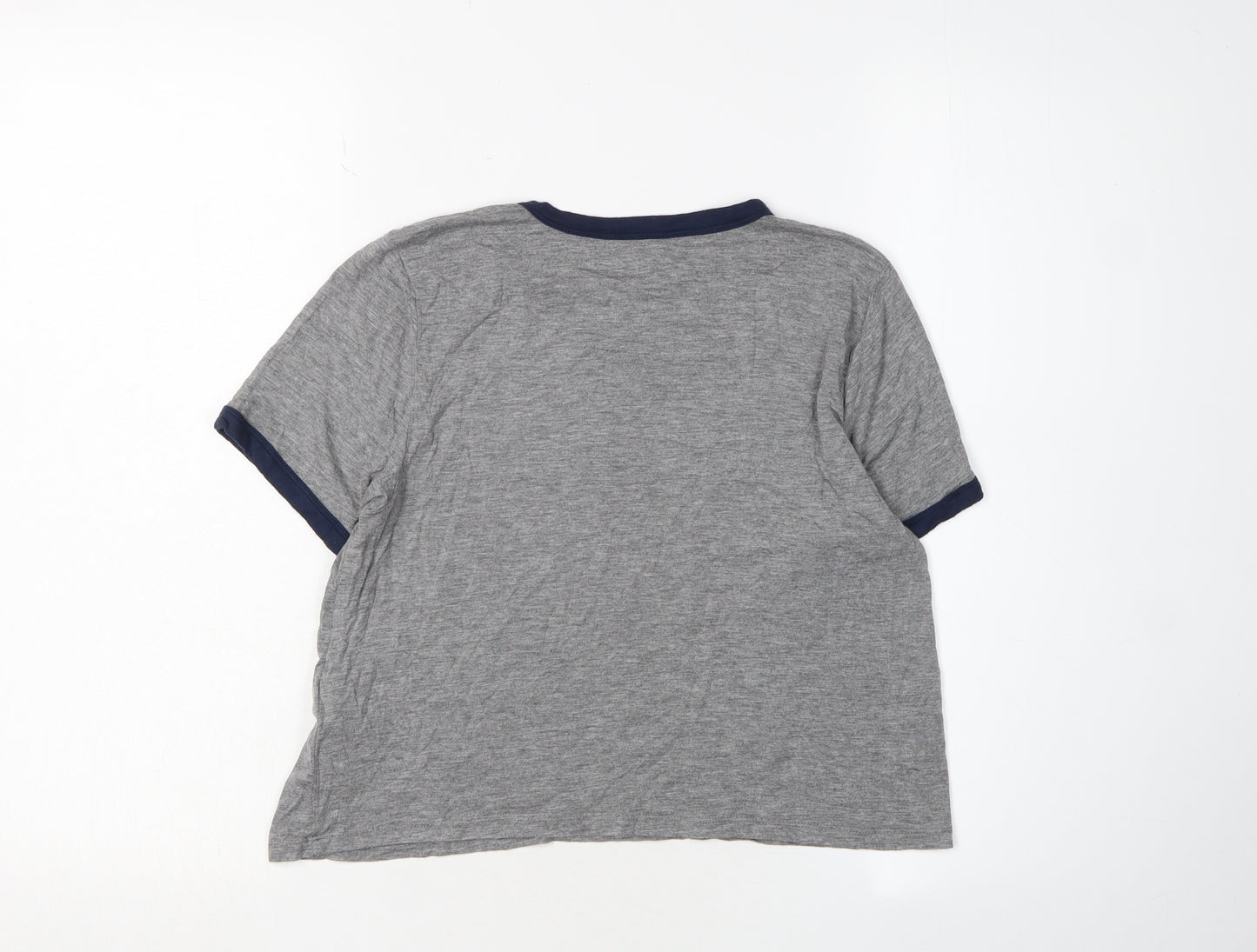 Hollister Womens Grey Cropped T-Shirt XS Casual