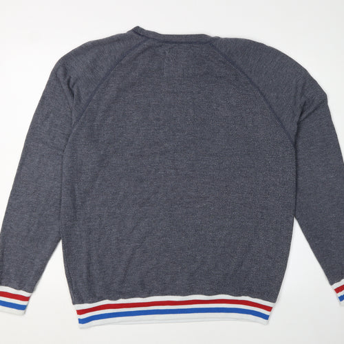 Hollister Men's Grey Pullover Sweatshirt M USA Logo