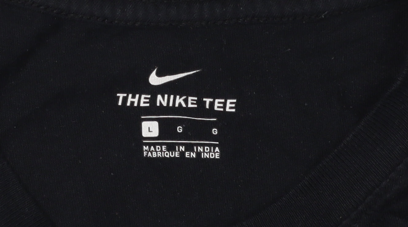 Nike Boys Black Graphic Short Sleeve T-Shirt L