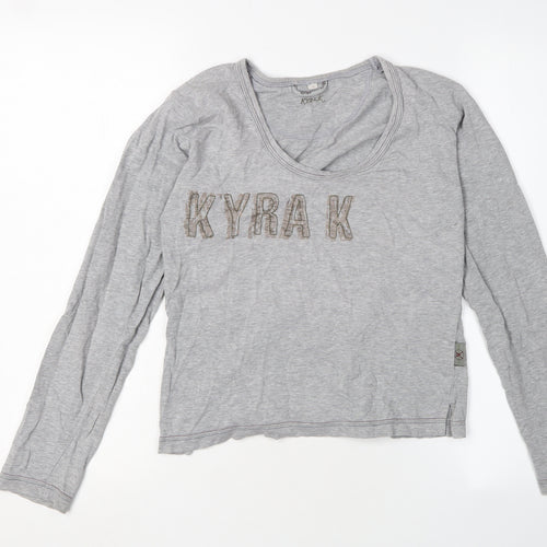 KYRA K Women's Grey T-Shirt, M, Casual Style