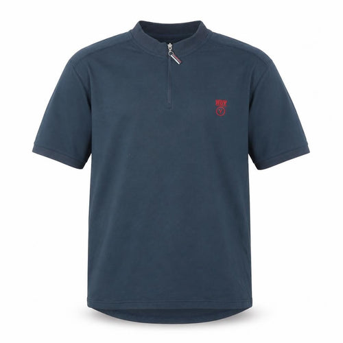 HOY Men's Blue L Polo Shirt 1/4 Zip Short Sleeve