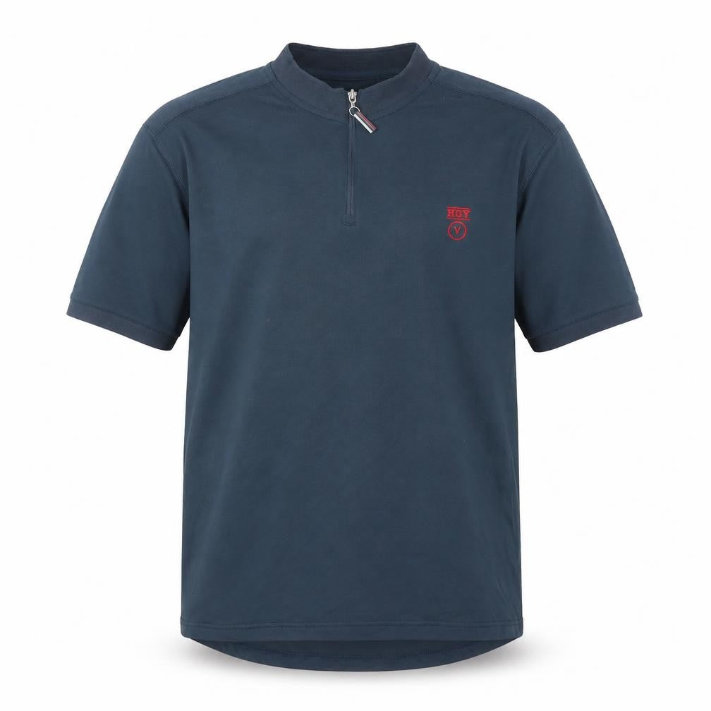 HOY Men's Blue L Polo Shirt 1/4 Zip Short Sleeve