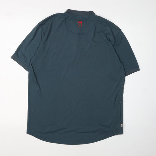 HOY Men's Blue L Polo Shirt 1/4 Zip Short Sleeve