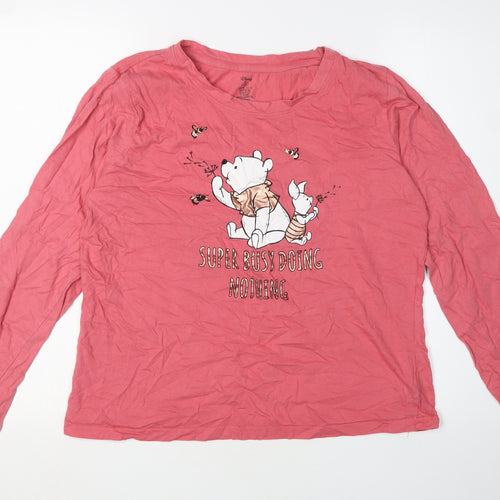 Disney Women's Pink Long Sleeve T-Shirt, Size M