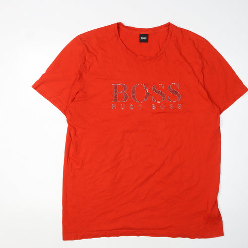 Hugo Boss Men's Red 2XL Short Sleeve T-Shirt