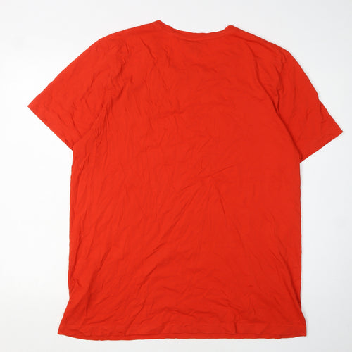Hugo Boss Men's Red 2XL Short Sleeve T-Shirt
