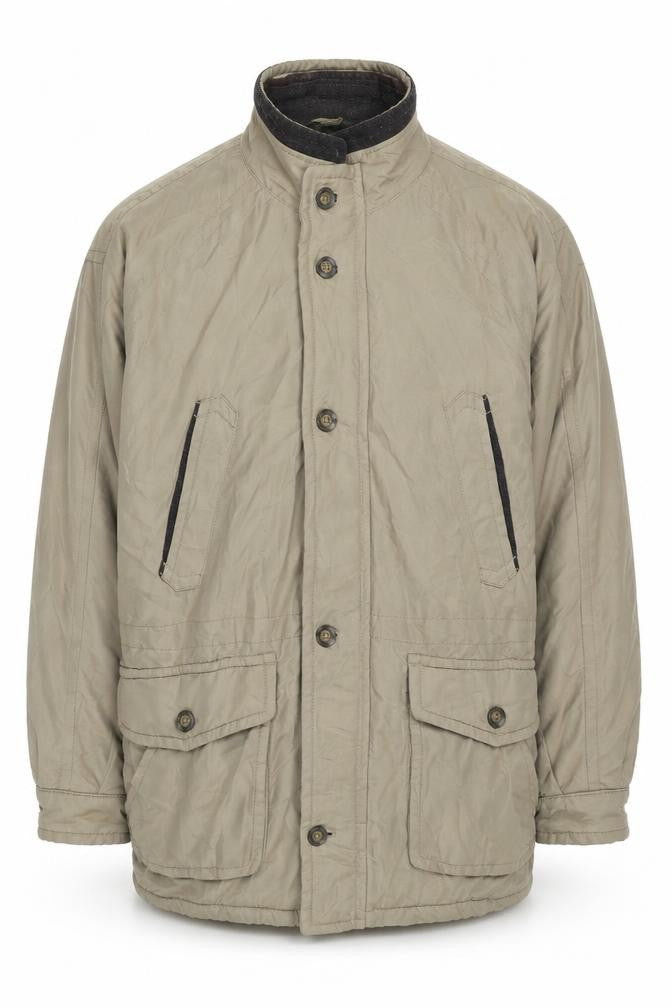 Front view of Micro-Fibre Garment Men's Beige Military Jacket, size 44