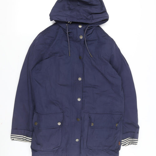 FatFace Women’s Blue Parka Jacket Size 10 with Hood