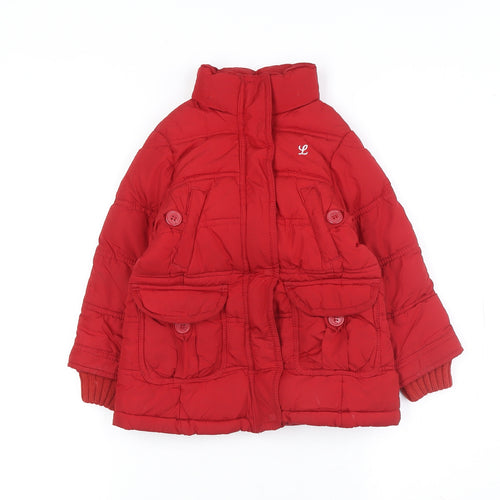 H&M Girls Red Puffer Jacket 4 Years Winter Coat
