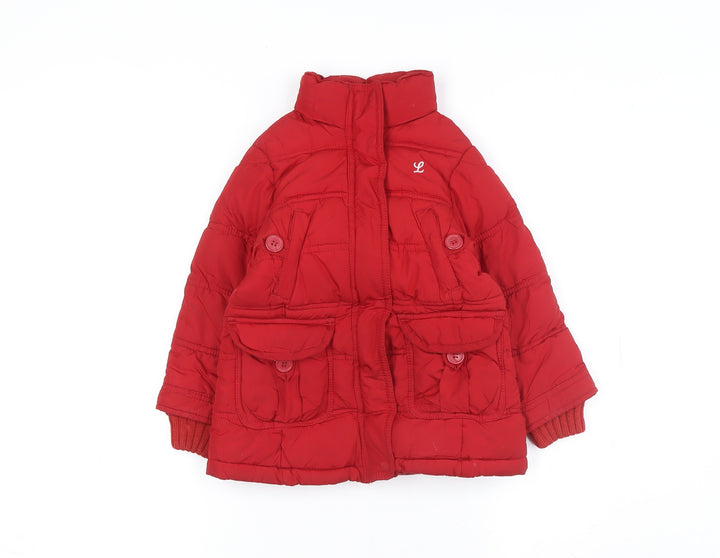 H&M Girls Red Puffer Jacket 4 Years Winter Coat