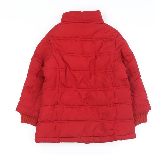 H&M Girls Red Puffer Jacket 4 Years Winter Coat