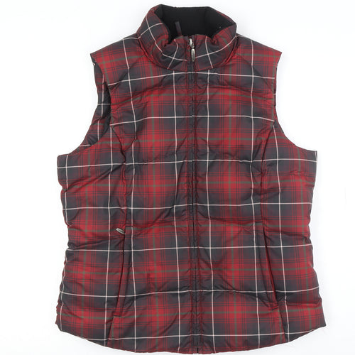 Eddie Bauer Women's Red Puffer Waistcoat S, Quilted Casual Comfort