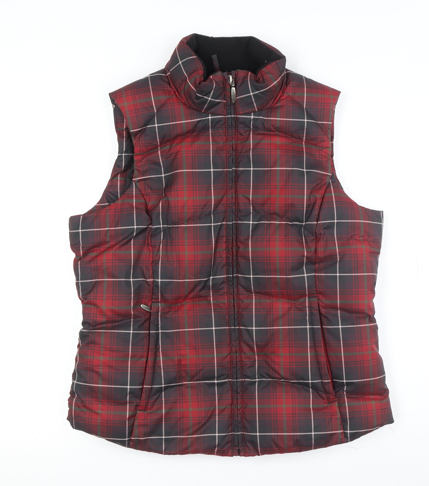 Eddie Bauer Women's Red Puffer Waistcoat S, Quilted Casual Comfort