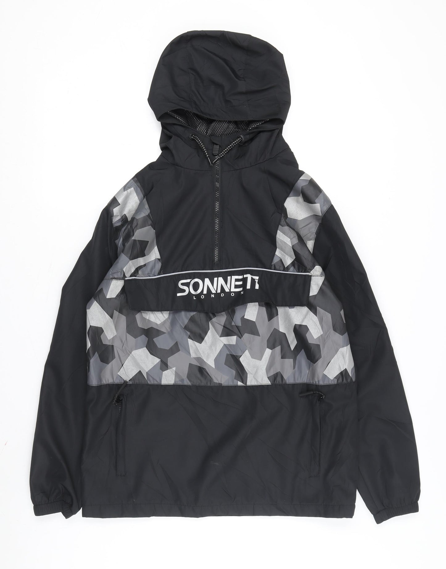 Sonneti Boys Black Camo Anorak Jacket XL