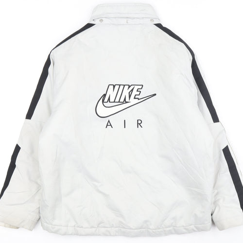Nike Boys White Black Puffer Jacket 9-10 Years Winter Coat