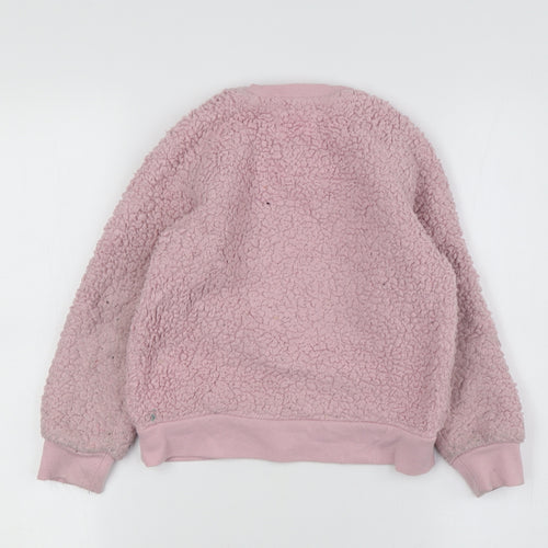 Jeff & Co Girls Pink Cat Sweatshirt 5-6 Years Bouclé Pullover