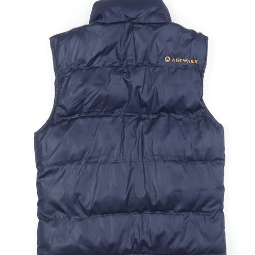 Airwalk Unisex Blue Puffer Waistcoat Full Zip Size 7/8