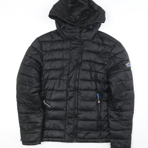 Superdry Unisex Adults Black Hooded Puffer Jacket M