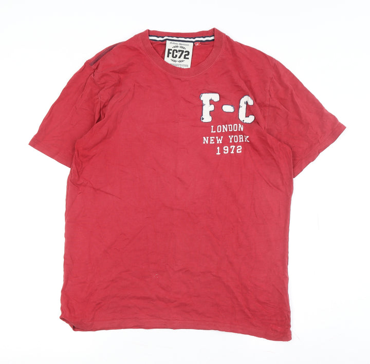 FC Seventy-Two Men's Red Crew Neck T-Shirt M