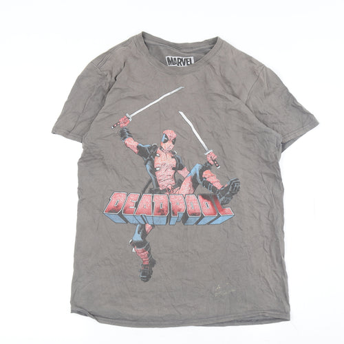 Marvel Men's Grey Deadpool Graphic T-Shirt M