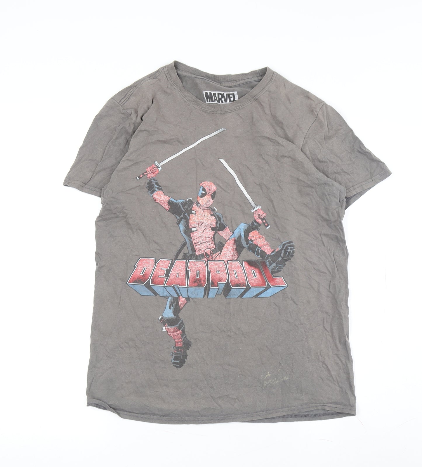 Marvel Men's Grey Deadpool Graphic T-Shirt M