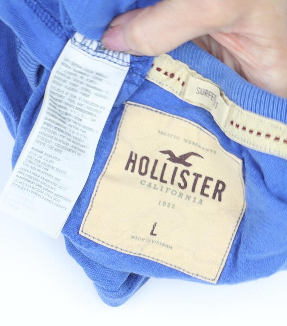 Hollister Men’s Blue Graphic Print T-Shirt L