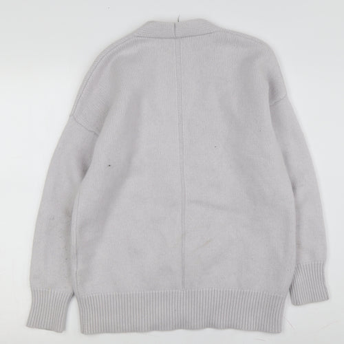 Iris & Ink Women's Grey Cashmere V-Neck Pullover M