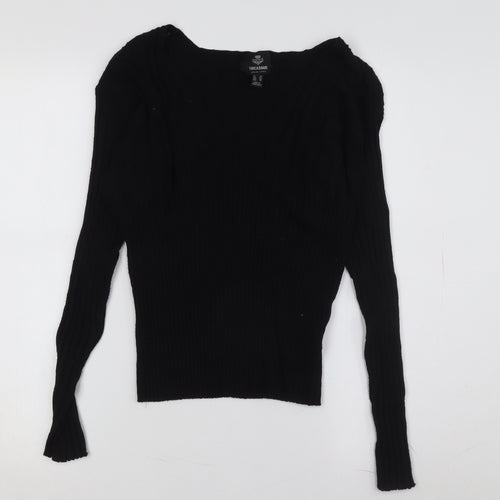 Threadbare Women's Black V-Neck Pullover Jumper Size 10
